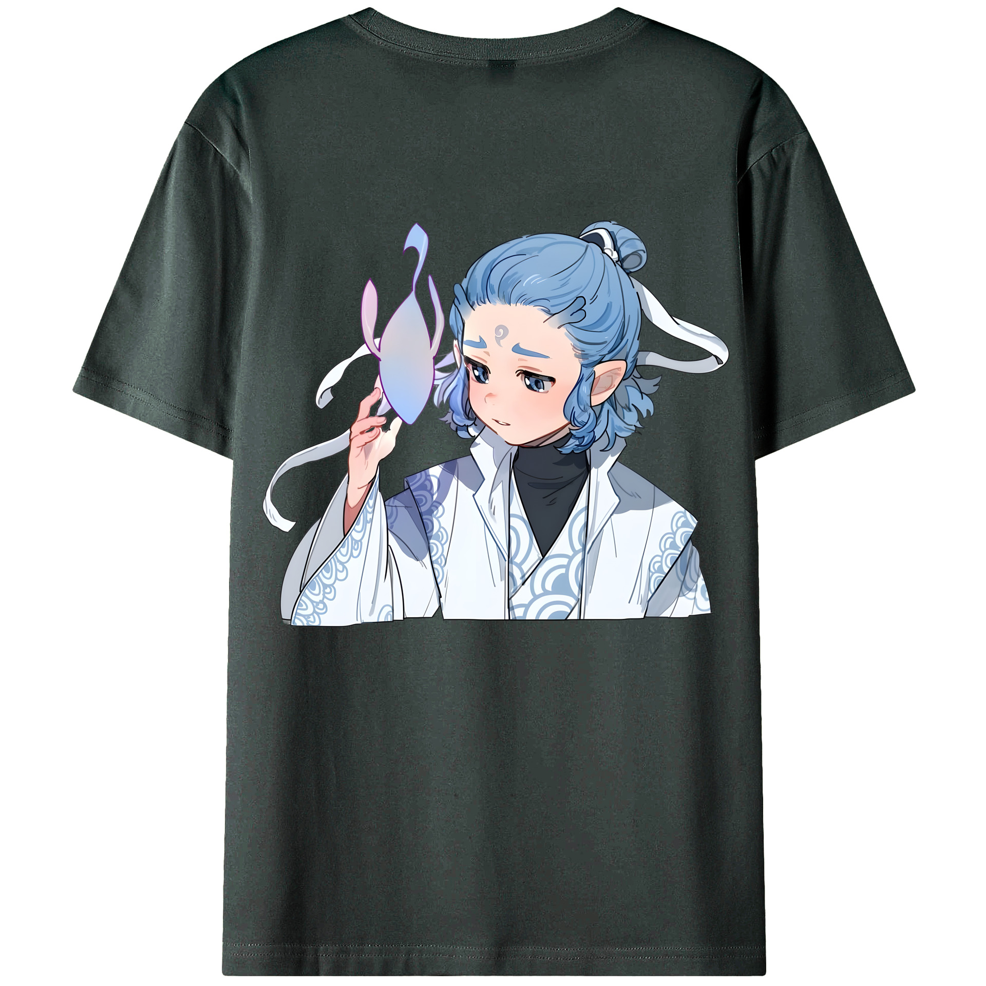 （画像用） Ne Zha 2 ナタ 魔童の大暴れ 綿100％ メンズ半袖Tシャツ（バックプリント） 通気性